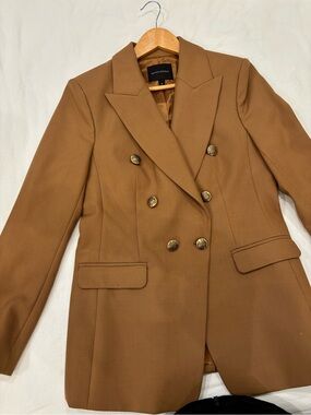 Banana Republic Double-Breasted Blazer in Camel Brown
